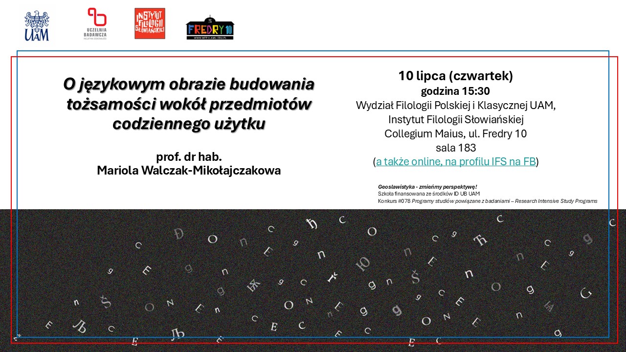 Grafika promująca wykład prof. Marioli Mikołajczak 