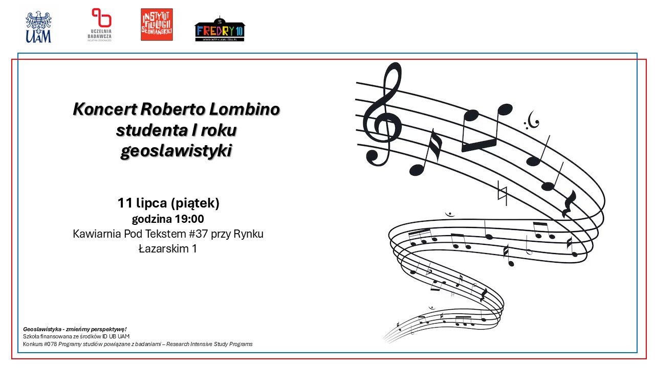 Grafika promująca koncert Roberto Lombino.