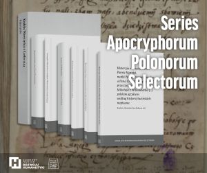 Grafika prezentująca okładki książęk z serii „Series Apocryphorum Polonorum Selectorum”.