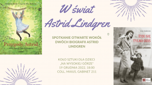 W świat Astrid Lindgren - otwarte spotkanie Koła Sztuki dla Dzieci 