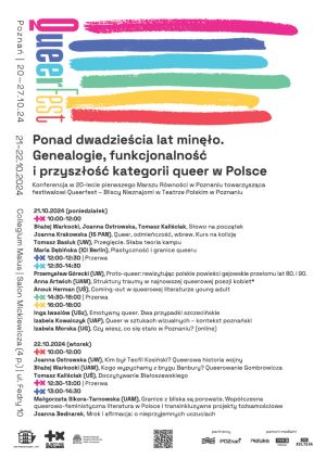 Konferencja naukowa „Ponad dwadzieścia lat minęło. Genealogie, funkcjonalność i przyszłość kategorii queer w Polsce”