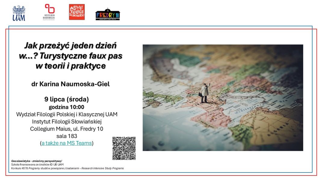 Grafika promująca wykład dr Kaliny Naumoskiej-Giel pt. 