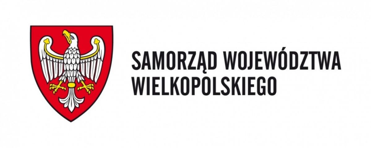 Herb województwa wielkopolskiego oraz napis 