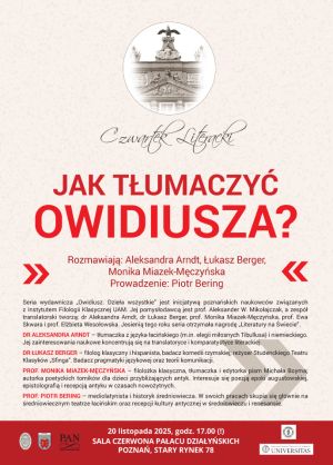 Starszy mężczyzna w beżowej marynarce stoi przy mównicy w Salonie Mickiewicza pod Kopułą i przemawia do mikrofonu.